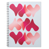Spiral Photo Notebook with hearts and blue backgro Notizblock (Vorderseite)