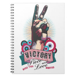 Spiral-Photo-Notizbuch – Victory Peace & Love Pop Notizblock
