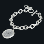 Spiral Pi Click Customize to Change Grey Color Charm Armband<br><div class="desc">A Pi symbol and digits in a graphic spiral fashion presented on a grey background you can easily customize to the color of your choice. Please make sure to customize the color for the front and the back of products with two sides or multiple elements. Easily change the color of...</div>
