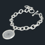 Spiral Pi Click Customize to Change Grey Color Charm Armband<br><div class="desc">A Pi symbol and digits in a graphic spiral fashion presented on a grey background you can easily customize to the color of your choice. Please make sure to customize the color for the front and the back of products with two sides or multiple elements. Easily change the color of...</div>
