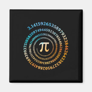 Spiral Pi Day Retro Pi Nummer 3.14 Symbol Pi Tag M Magnet
