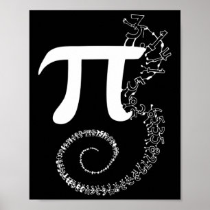 Spiral Pi Math Funny Pi Tag 3.14 Math Gleichung Gi Poster
