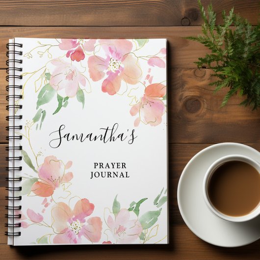 Spiral Pink Floral Prayer Journal-Notebook Notizblock