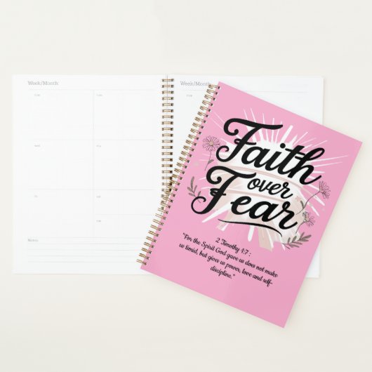 Spiral Planner with 2 Timothy 1:7Bible Verse Planer (Anzeige)