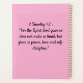 Spiral Planner with 2 Timothy 1:7Bible Verse Planer (Rückseite)
