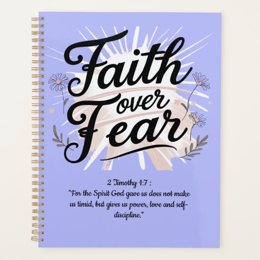 Spiral Planner with 2 Timothy 1:7Bible Verse Planer (Vorderseite)
