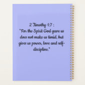 Spiral Planner with 2 Timothy 1:7Bible Verse Planer (Rückseite)