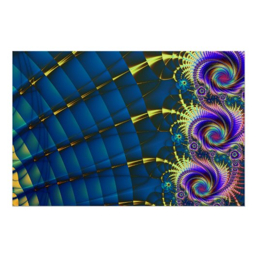 Spiral-Rainbow-Blume Poster (Vorderseite)