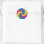 Spiral Rainbow Burst Runder Aufkleber (Tasche)