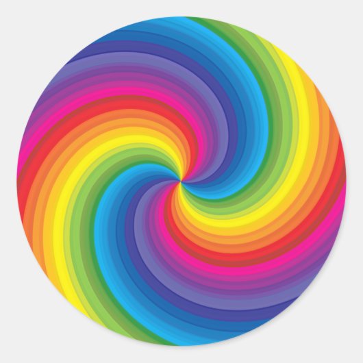 Spiral Rainbow Burst Runder Aufkleber (Vorderseite)
