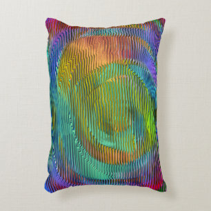 Spiral Rainbow mit Relief und chaotischen Streifen Dekokissen