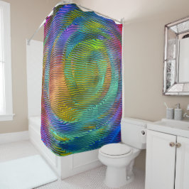 Spiral Rainbow mit Relief und chaotischen Streifen Duschvorhang