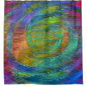 Spiral Rainbow mit Relief und chaotischen Streifen Duschvorhang (Vorderseite)