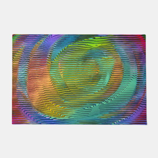 Spiral Rainbow mit Relief und chaotischen Streifen Fußmatte (Vorderseite)