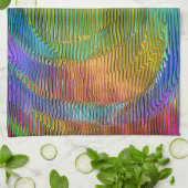 Spiral Rainbow mit Relief und chaotischen Streifen Geschirrtuch (Gefaltet)