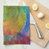 Spiral Rainbow mit Relief und chaotischen Streifen Geschirrtuch (Viertel Falte)