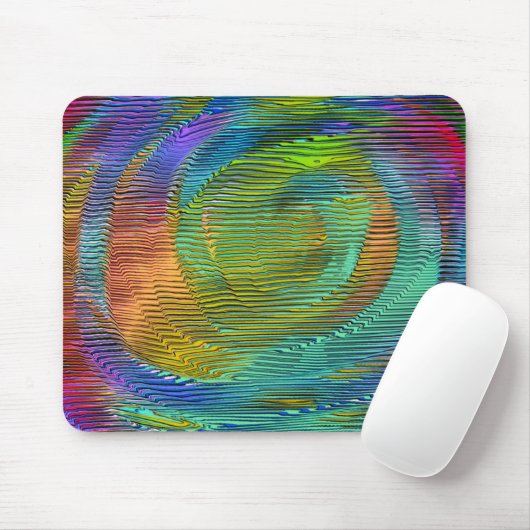 Spiral Rainbow mit Relief und chaotischen Streifen Mousepad (Mit Mouse)