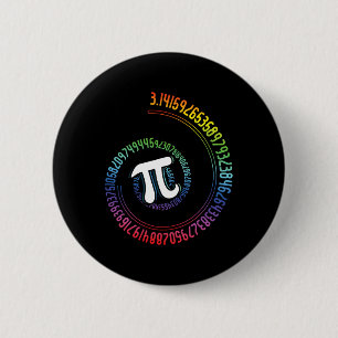 Spiral Rainbow Nerd Mah Geek Mathematiker Pi Day Button