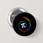 Spiral Rainbow Nerd Mah Geek Mathematiker Pi Day Button (Vorne & Hinten)