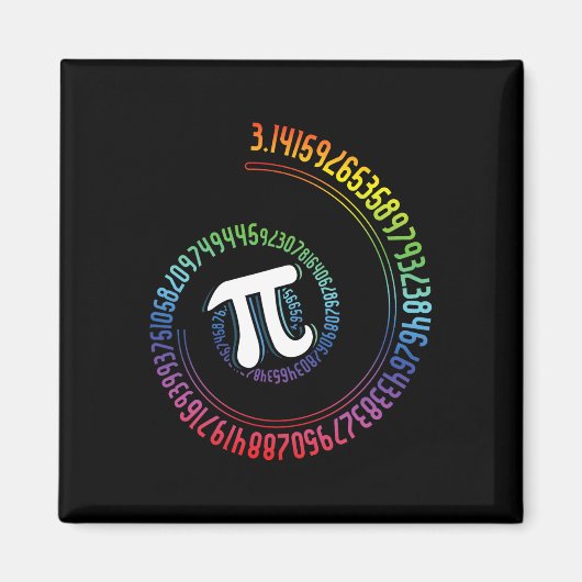 Spiral Rainbow Nerd Mah Geek Mathematiker Pi Day Magnet (Vorne)