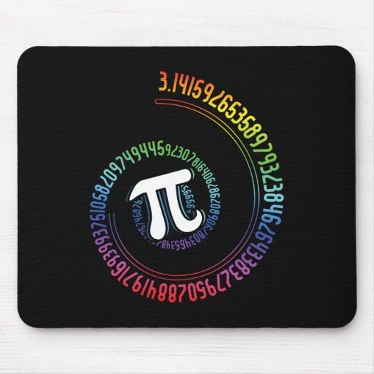 Spiral Rainbow Nerd Mah Geek Mathematiker Pi Day Mousepad (Vorne)