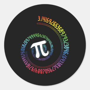 Spiral Rainbow Nerd Mah Geek Mathematiker Pi Day Runder Aufkleber