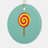 Spiral Red Yellow Lollipop Keramik Ornament (Links)