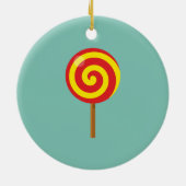 Spiral Red Yellow Lollipop Keramik Ornament (Hinten)