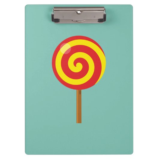 Spiral Red Yellow Lollipop Klemmbrett (Vorderseite)