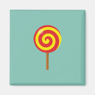 Spiral Red Yellow Lollipop Magnet