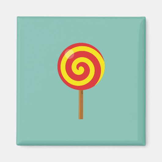 Spiral Red Yellow Lollipop Magnet (Vorne)
