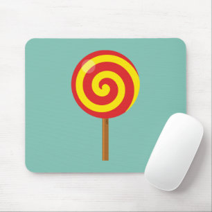 Spiral Red Yellow Lollipop Mousepad