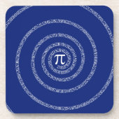 Spiral Rings for Pi on Navy Blue Getränkeuntersetzer (Vorderseite)