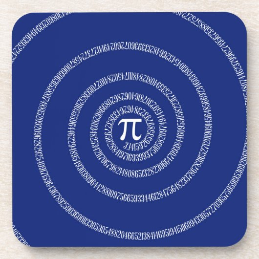 Spiral Rings for Pi on Navy Blue Getränkeuntersetzer (Vorderseite)