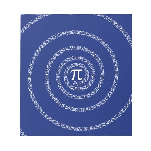 Spiral Rings for Pi on Navy Blue Notizblock (Vorderseite)