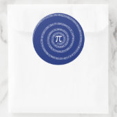 Spiral Rings for Pi on Navy Blue Runder Aufkleber (Tasche)