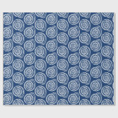 Spiral Seashell Block Print, Cobalt Blue und White Geschenkpapier (Flach)