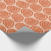 Spiral Seashell Block Print, Coral Orange Geschenkpapier (Ecke)