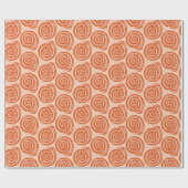 Spiral Seashell Block Print, Coral Orange Geschenkpapier (Flach)