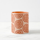 Spiral Seashell Block Print, Coral Orange Tasse (Zentrum)