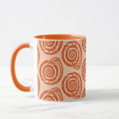 Spiral Seashell Block Print, Coral Orange Tasse (Links)