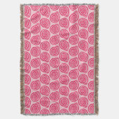 Spiral Seashell Block Print, Coral Pink & Fuchsia Decke (Vorderseite Vertikal)