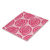 Spiral Seashell Block Print, Coral Pink & Fuchsia Fliese (Seite)
