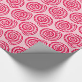 Spiral Seashell Block Print, Coral Pink & Fuchsia Geschenkpapier (Ecke)