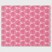 Spiral Seashell Block Print, Coral Pink & Fuchsia Geschenkpapier (Flach)