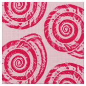 Spiral Seashell Block Print, Coral Pink & Fuchsia Stoff (Nahaufnahme)