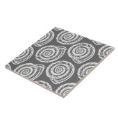 Spiral Seashell Block Print, grau / grau und weiß Fliese (Seite)