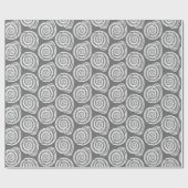 Spiral Seashell Block Print, grau / grau und weiß Geschenkpapier (Flach)