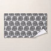 Spiral Seashell Block Print, Schwarz/Weiß Badhandtuch Set (Handtuch)