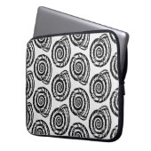 Spiral Seashell Block Print, Schwarz/Weiß Laptopschutzhülle (Vorderseite Links)